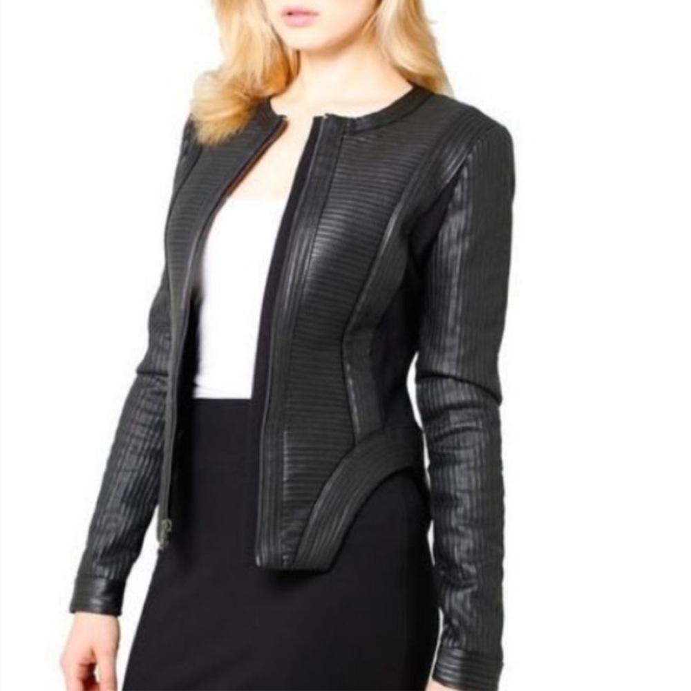 Bcbg maxazria Peter Black motorcycle jacket xs